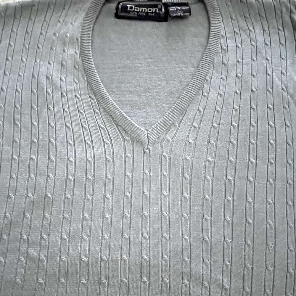 Damon Men's Silk V-Neck Sweater